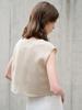 Top Corto de Lino Puro de Alta Gama con Cuello en V, Versátil Estilo Nuevo de Verano, Camiseta sin Mangas Suelta de Estilo 'Old Money' para Mujer