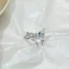 Anillo Minimalista de Zirconia Nicho Gama Alta Vintage Anillo para Dedo Índice Moda de Lujo Ligero Joyería Versátil