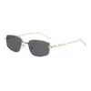 Gafas de Sol de Diseño Retro Cuadrado de Alta Gama, Adelgazantes y Versátiles, Monturas de Metal para Gafas, Gafas de Sol Sencillas