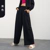 Calça de Yoga Loose de Cintura Alta com Pernas Largas, Protetor Solar Avançado para Primavera e Verão, Calça Esportiva Fitness com Zíper para Uso Externo, Calça Esportiva Fitness Reta para Mulheres