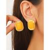 Nuevos pendientes cuadrados elegantes de estilo retro de Hong Kong de moda de verano, pendientes de estilo gota de agua dorados asiáticos antiguos.