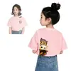 Camiseta de manga corta para niña 2026 nuevo estilo, top casual holgado de manga corta de algodón puro elegante para verano para bebés niñas