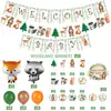 Conjunto de Decoração para Chá de Bebê Animais da Selva Chá de Bebê da Floresta Revelação de Gênero Decorações de Primeiro Aniversário
