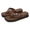 Chanclas de Suela Gruesa, Color Block de Verano, Casual y a la Moda, Chanclas de Playa Cuadradas para Mujer, Zapatos de Mujer de Comercio Exterior