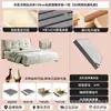 Cama de Tela Tejida al Viento Usada Retro Francés Dormitorio Principal Cama Doble Madera Maciza de Nogal Cama Tapizada Cama Tapizada Dormitorio Principal