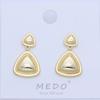 Pendientes de Aguja de Plata S925, Pendientes Transfronterizos de Moda y Simples, Pendientes Geométricos de Triángulo de Aleación Brillante Color Oro Real Conservable