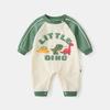Macacão de bebê primavera manga longa cor combinando bebê dinossauro bebê roupas masculinas estilo esportivo roupas ha bebê roupas masculinas para sair