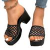 Sandalias de Verano Nuevas con Plataforma Gruesa, Cortadas, de Tacón Alto 2025 para Mujer, Talla Grande, Transfronterizas, Punta Abierta, Elegantes Zapatillas 43