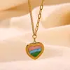 Collar Cuadrado Estilo Monet Jardín Francés, Aspecto Vintage de Alta Gama, Cadena para Clavícula Estilo Mid-Century Pintura al Óleo Rosa-Verde para Mujer, Fabricante