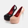 Novedades transfronterizas europeas y americanas: Zapatos de pasarela de alta gama estilo celebrity, con plataformas ultraltas impermeables, tacones finos y un diseño de punta redonda para un efecto potenciador de la altura.
