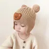 Gorros de Punto de Dibujos Animados para Otoño e Invierno Gorros con Protección para las Orejas para Niños Gorros para Bebé Serie Beige Niños y Niñas Protección contra el Viento para las Orejas y Calidez