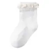 Calcetines para Bebé 2026 Otoño e Invierno Algodón Peinado Transpirables Calcetines de Encaje para Niñas Calcetines de Princesa Sin Costuras que no Aprietan