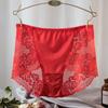 Calcinha de renda feminina sem costura leve de seda grafeno respirável cuecas femininas textura de seda sexy