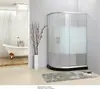Cuarto de Ducha Sencillo con Plato Base Base para el Hogar Tope de Agua con Forma de Arco Mampara de Puerta de Cristal Templado Puerta Corredera Pantalla de Ducha