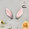Diadema de Orejas de Conejo de Pascua Máscara Disfraz de Animal Accesorios para Actuación Diadema de Orejas de Conejo Set de Cola de Conejo