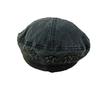 Boina Coreana Lavada Vieja Estrella de Cinco Puntas para Mujer, Versátil Sombrero de Pintor de Botón Pequeño que Muestra el Rostro, Tendencia de Sombrero Retro Americano