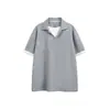 Ace Verano Nuevo Estilo Juvenil Estilo Universitario Camisa Polo Falsa de Dos Piezas Simple Camiseta para Hombre Holgada Solapa Manga Corta Ht1050