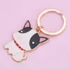 Llavero de anillo de cachorro lindo estilo coreano creativo planta suculenta llavero metal estudiante colgante de dibujos animados