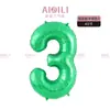 Globos de Película de Aluminio Digitales de Imitación Belleza de 40 pulgadas Arreglos Decoraciones para Celebración de Fiesta de Cumpleaños Globos Digitales Delgados de Color Verde Oliva