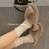 Meias de lã grossa meias femininas de outono e inverno até a panturrilha meias forradas de lã meias de pilha de cor sólida quente ins maré meias de caxemira