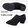 Zapatos de Baile Latino de Tela Oxford de Corte Bajo Negros Zapatos de Baile Adulto Tacón Medio Zapatos de Baile Urbano Unisex Suela Blanda