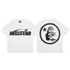 2025 Camiseta Casual Holgada Retro de Manga Corta Unisex Tendencia Americana High Street Estrella del Infierno Infierno Estampado Pesado
