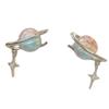Pendientes con diseño de planeta, atmósfera, luna, colores elegantes y fantasía que cambian de color, con dulces y geniales estrellas.