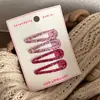 4 Paquetes de Tarjetas ~ 6cm Pinza Koreana de Brillo para Mechones Laterales, Flequillo, Cabello Suelto, Adorno Lindo de Gota de Agua para Mujeres