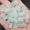 Pasepartú Verde Agua Clara Agujero Grande Jade Cuentas Sueltas Jade Montaña de Jade Material Barril de Cuentas Tubo Recto Columna Recta Cuentas Rectas para Joyería