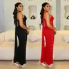 C7626 Transfronterizo Aliexpress Amazon Moda Europea y Americana Vestido Elegante sin Tirantes para Mujer con Cinta de Pedrería Set
