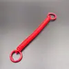 Soporte para Tarjeta de Teléfono Móvil con Anillo de Resorte de Doble Broche Pintado en Spray, Cordón Anti-Pérdida, Cadena de Resorte de Plástico Telescópica, Llavero de Color Caramelo