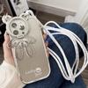 Funda de Teléfono Apple 17Promax con Purpurina Galvanizada iPhone16 Oso de la Suerte con Soporte 15 Correa de Dibujos Animados 14 Funda Suave