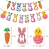 Decoración Suministros Fiesta Vacaciones Pascua Pancarta Fiesta Bandera de Tirar Conejo Suministros Festivos Atrezzo Decoración Escenario