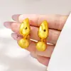 Elegantes y Sofisticados Pendientes Dobles de Gota de Agua, Simples Pendientes de Oro de Arena Vietnamita, Oro Imitación Transfronterizo, Color Duradero, Joyería de Yiwu