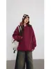 Moletom Casual Versátil Cor Sólida Tendência Marca Simples Retrô Casal Japonês Unissex Bolso Grande Primavera e Outono Novo