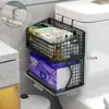 Caixa de Papel Higiênico de Banheiro Montada na Parede Sem Furos Cesta de Armazenamento Suporte de Armazenamento de Papel Higiênico para Banheiro