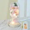 Presente de Dia dos Namorados Lanterna Caixa de Presente Flor Eterna Buquê de Flores Secas Flor de Sabão Rosa Flor Eterna Flor Artificial Ornamento de Aniversário