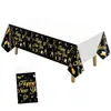 Mantel de Año Nuevo Amazon Transfronterizo Mantel de Plástico Desechable Feliz Año Nuevo Decoración de Fiesta Happynewyear