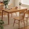 Mesa de comedor de madera maciza nórdica, moderna mesa de comedor rectangular para el hogar, mesa de comedor y silla de estilo japonés, combinación sencilla para apartamento pequeño