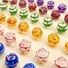 Divertido Bonito Pintado À Mão Listra Dot Vidro Vitrificado Contas Contas DIY Feito À Mão Colar Pulseira Material Acessórios