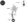 Stud para Ceja Modelo Nuevo G23 Transfronterizo con Rosca Interna con Circonita Incrustada Abeja Hoja de Arce Estrella de Ocho Puntas F136 Aleación de Titanio Stud para Ceja