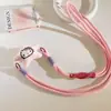 Estética Dopamina Lindo Rosa Estrella de Cinco Puntas Kt Gato Funda para Teléfono con Correa Larga Cruzada Cadena