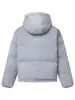 Chamarra de Plumón con Capucha FORN3 Acolchado Diagonal Chaqueta Puffer Corta para Hombre con Cordón en la Capucha Resistente al Viento Engrosada Ropa de Abrigo Cálida