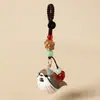 Nuevo Llavero Colgante Pájaro Tallado en Madera Hecho a Mano Lindo Gorrión Decoración para Colgar en Mochila Regalo de Graduación para Estudiantes
