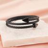 Pulsera europea y americana simple de acero inoxidable de doble cabeza triangular multicapa de alambre de acero, superventas de AliExpress, pulsera punk de acero titanio