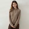 Novedad de Otoño Estilo Perezoso Suéter de Cachemir con Cordón para Mujer con Cuello con Capucha Ropa Interior Ropa Exterior Jersey Tejer Capa Base Superior