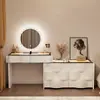 2026 Nuevo Tocador de Madera Maciza Dormitorio Simple Moderno Pequeño Estilo Crema Mesita de Noche Mesa de Maquillaje Tocador Gabinete Integrado