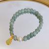 Pulseira do ano do Dragão 2024 pulseira simples retrô feminina com contas de pedra jade birmanesa pulseira Ruyi da marca da sorte de cabaça atacado