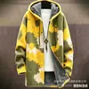 Cardigan com zíper e capuz de algodão para homem, padrão irregular transfronteiriço, estampa colorida, modelagem solta, venha para a foto, DIY
