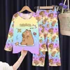 Pijamas Infantiles de Venta Caliente al por Mayor, Pantalones de Manga Larga, Puntada, Lindo Traje de Perro Canela de Dibujos Animados, Se Puede Usar como Ropa de Casa